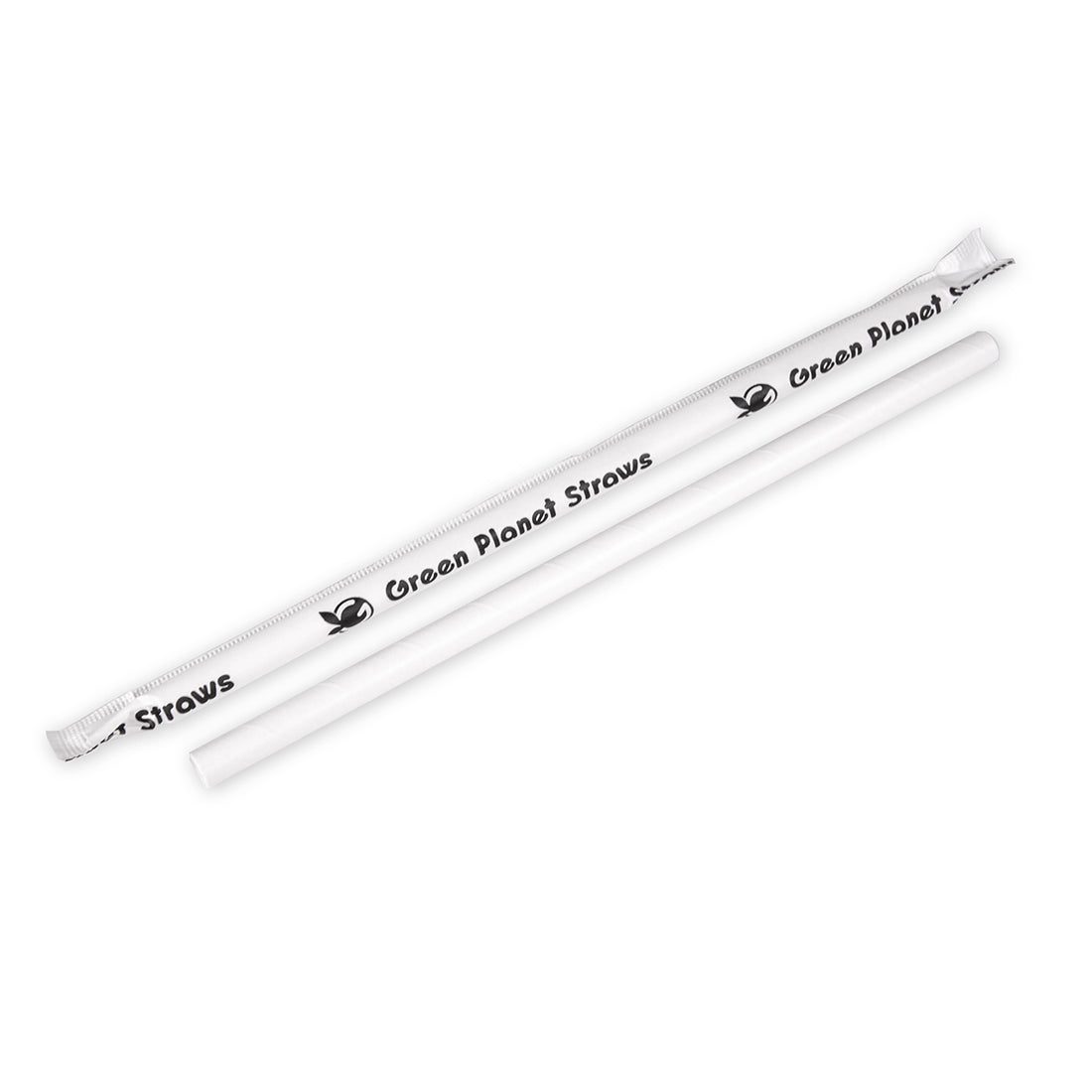 0.318" x 7.75" Giant Straws - White - Wrapped