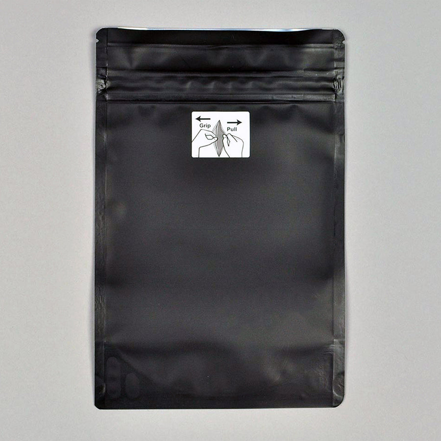 5" x 8.13" + 3"BG 4.8 mil 1/2 oz Child-Resistant Pouches - Black