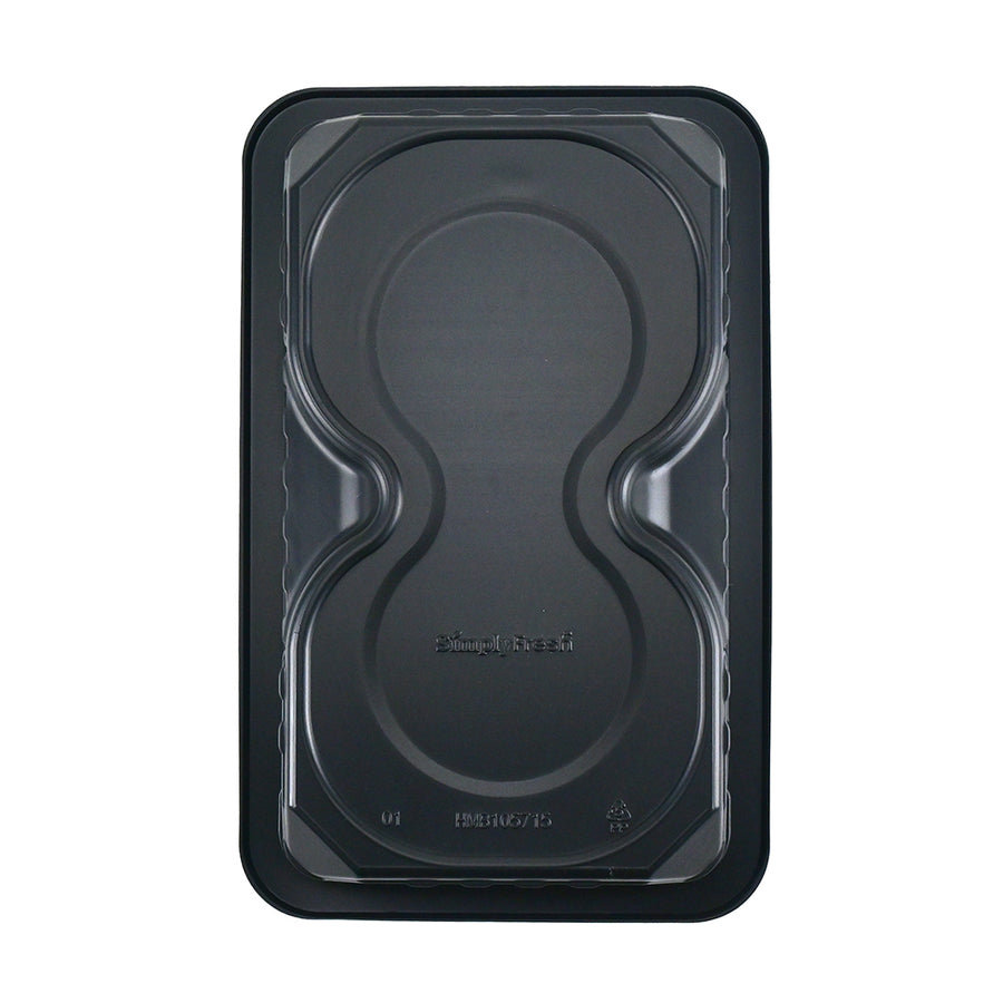 10.63" x 6.7" x 2" SimplyFresh™ Black Doublestack Hamburger Tray with Soaker Pad