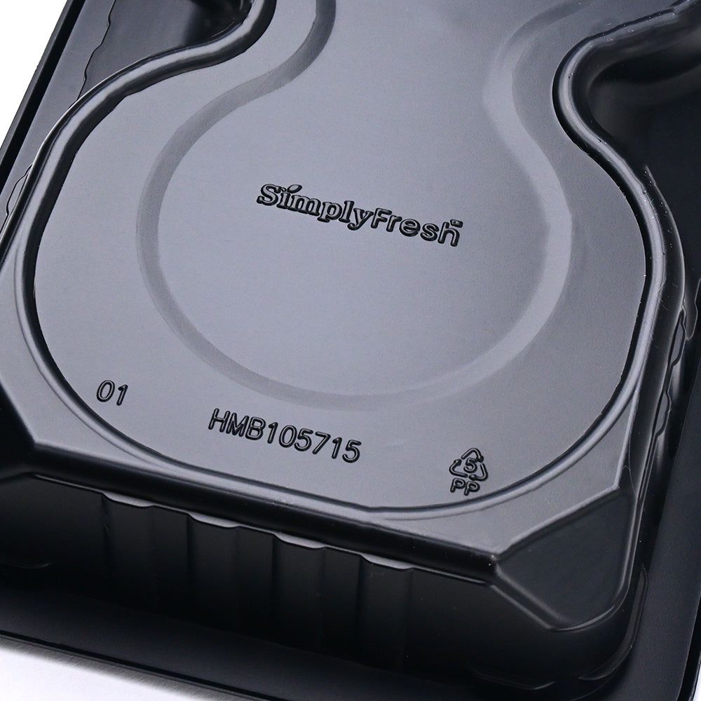 10.63" x 6.7" x 2" SimplyFresh™ Black Doublestack Hamburger Tray with Soaker Pad
