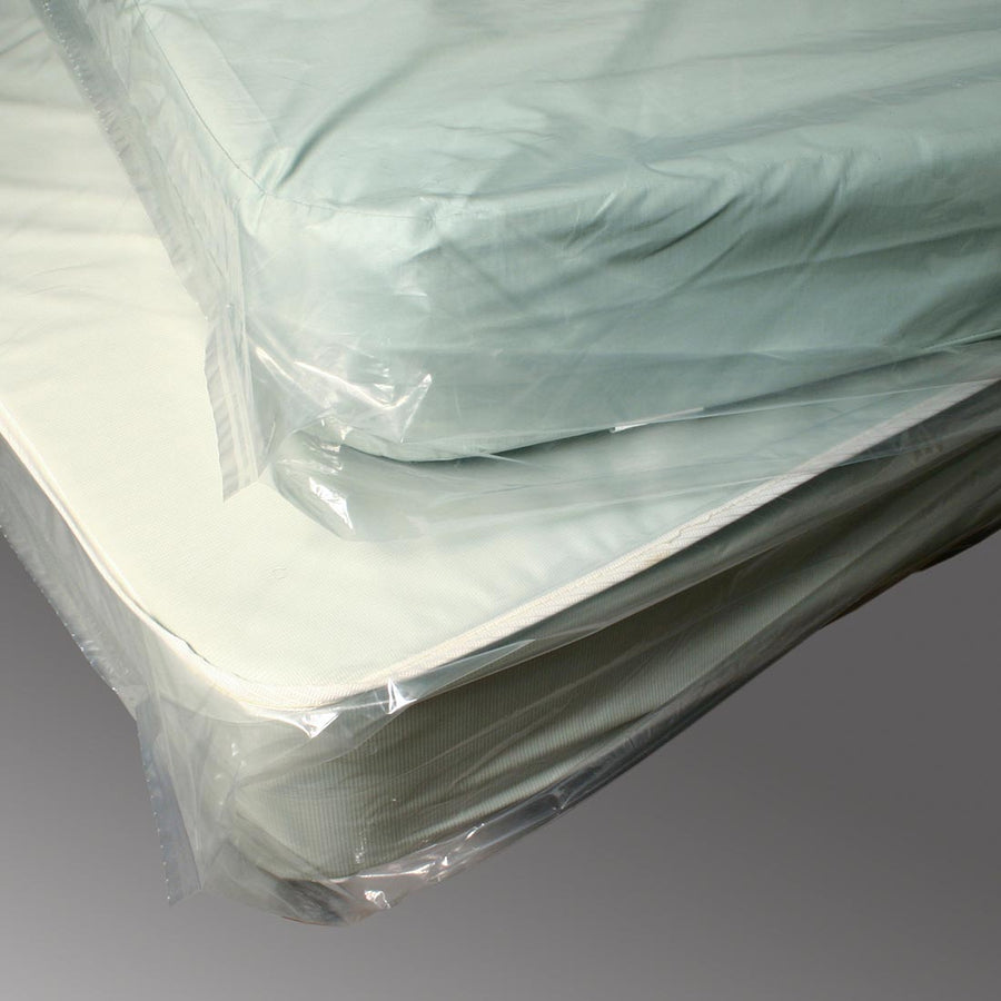 54" x 7" x 84" 1.1 mil LDPE Mattress Bags w/ Vent Holes -- Double