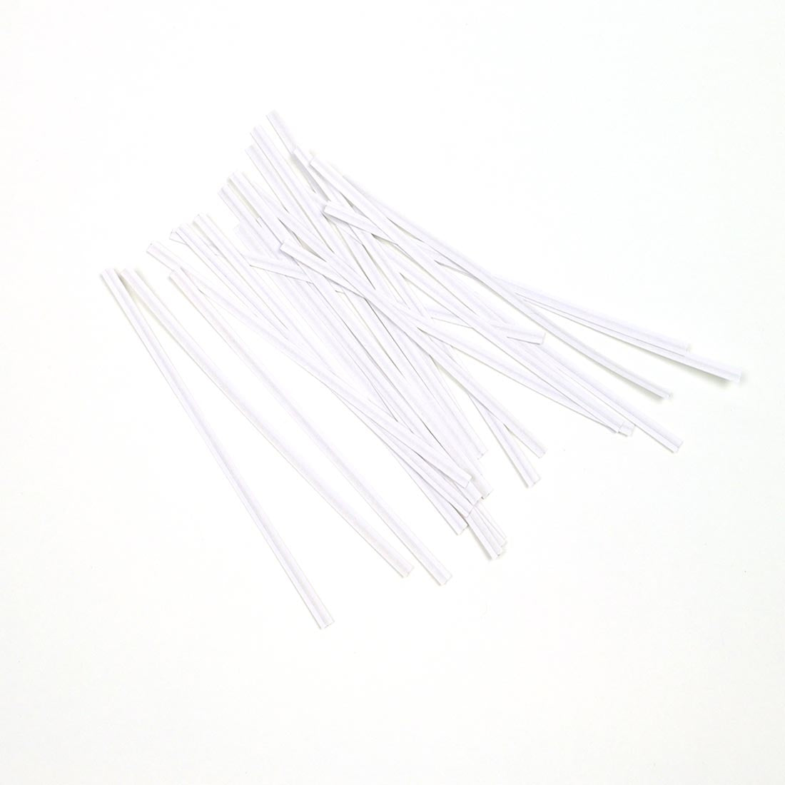 8" Paper Covered Bag Tie -- White