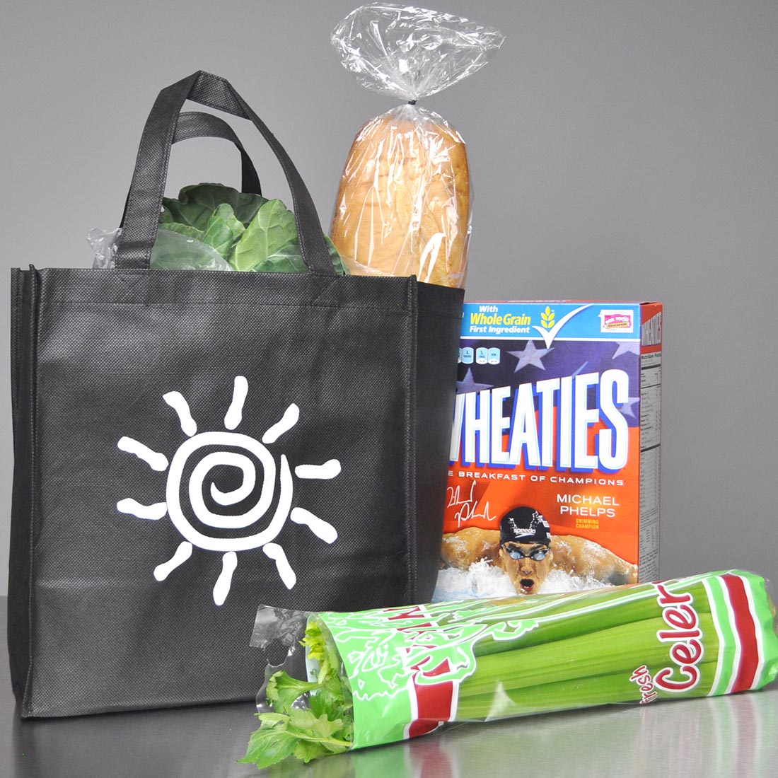 12.5" x 13.5" + 8.5"BG 80 GSM Non-Woven Polypropylene Bag -- Shopping/Grocery