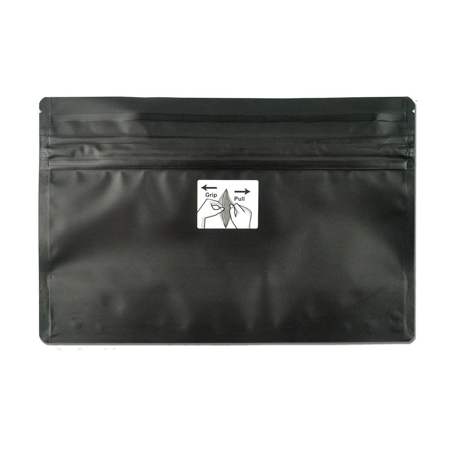 9" x 5.9" + 3.5"BG 4.8 mil 1 oz Child-Resistant Pouches - Black