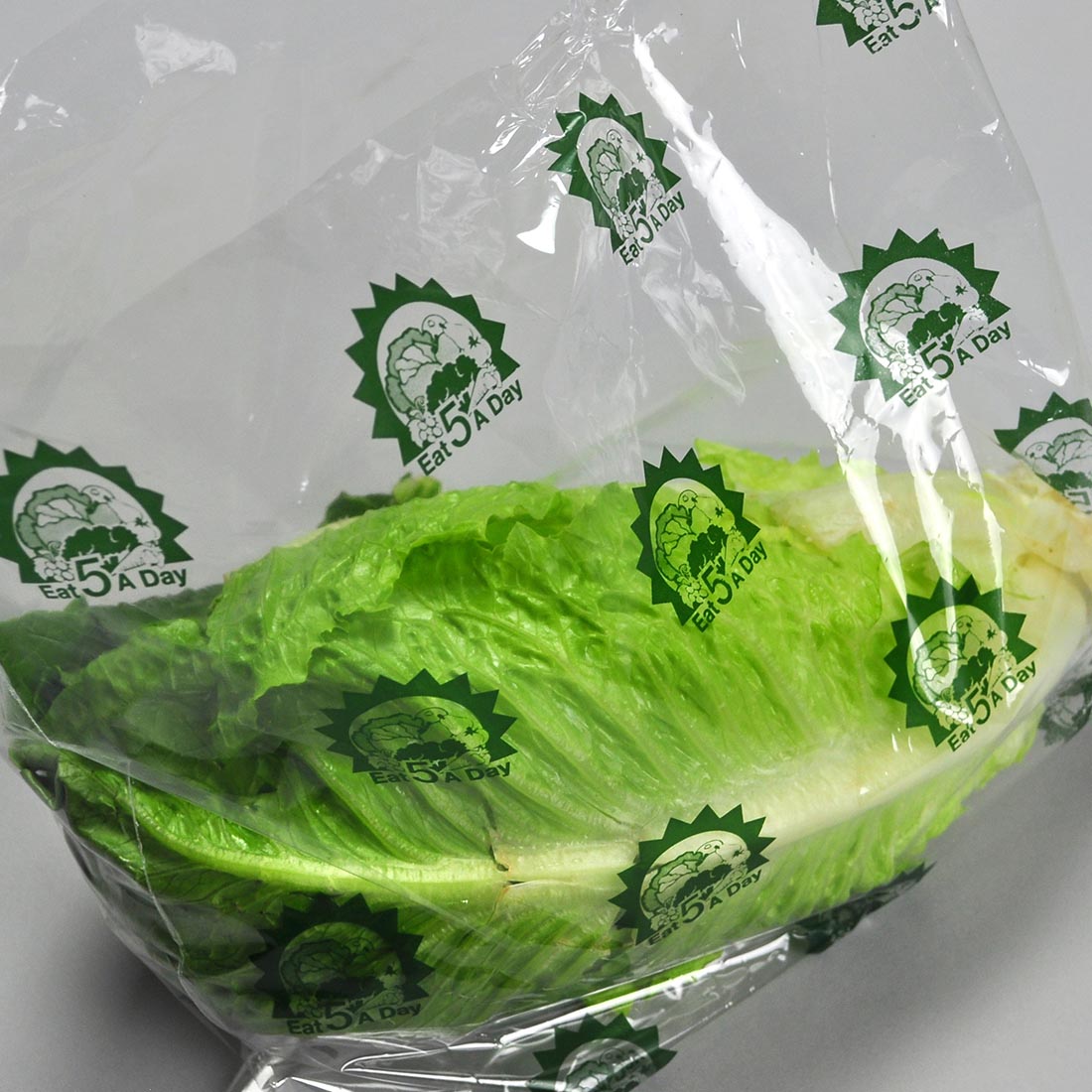 12" x 9.75" + 4"BG 1 mil Co-Extruded Polypropylene Printed Lettuce Bag