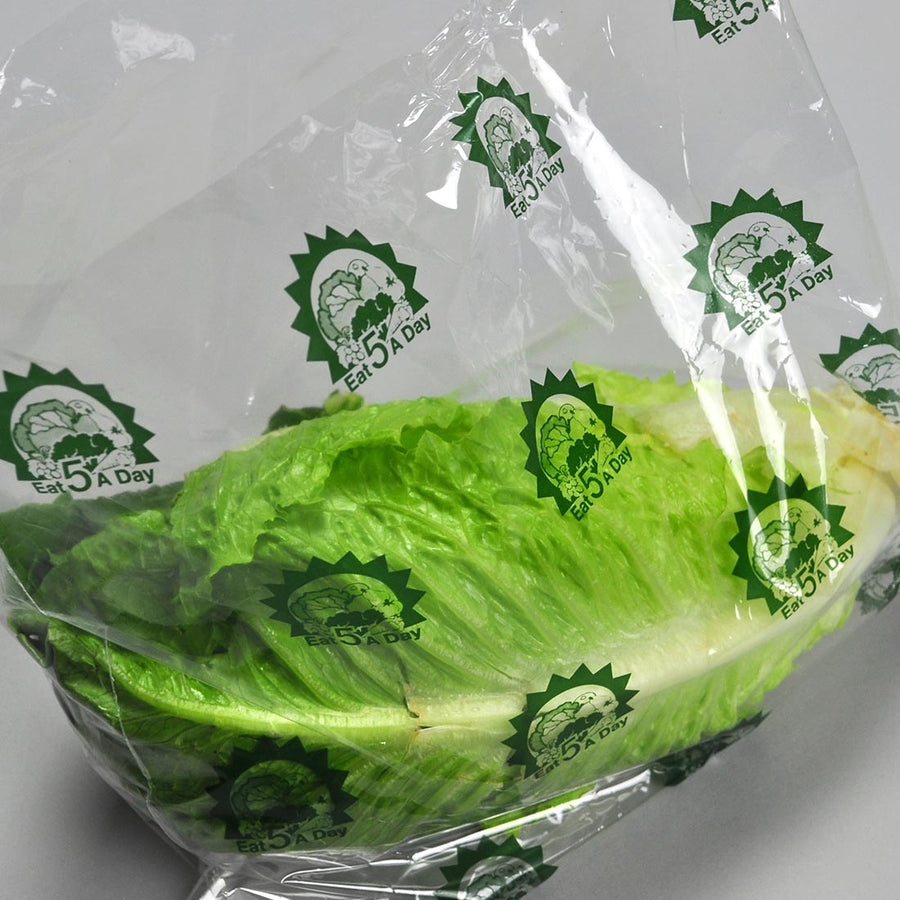 12" x 9.75" + 4"BG 1 mil Co-Extruded Polypropylene Printed Lettuce Bag