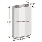 2.5" x 1.25" x 7.5" 1.5 mil Polypropylene Side Gusset Bags