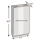 2.5" x 0.75" x 6.5" 1.5 mil Polypropylene Side Gusset Bags