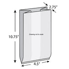 4.5" x 2.75" x 10.75" 1.5 mil Polypropylene Side Gusset Bags