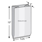 5.25" x 3" x 13" 1.5 mil Polypropylene Side Gusset Bags