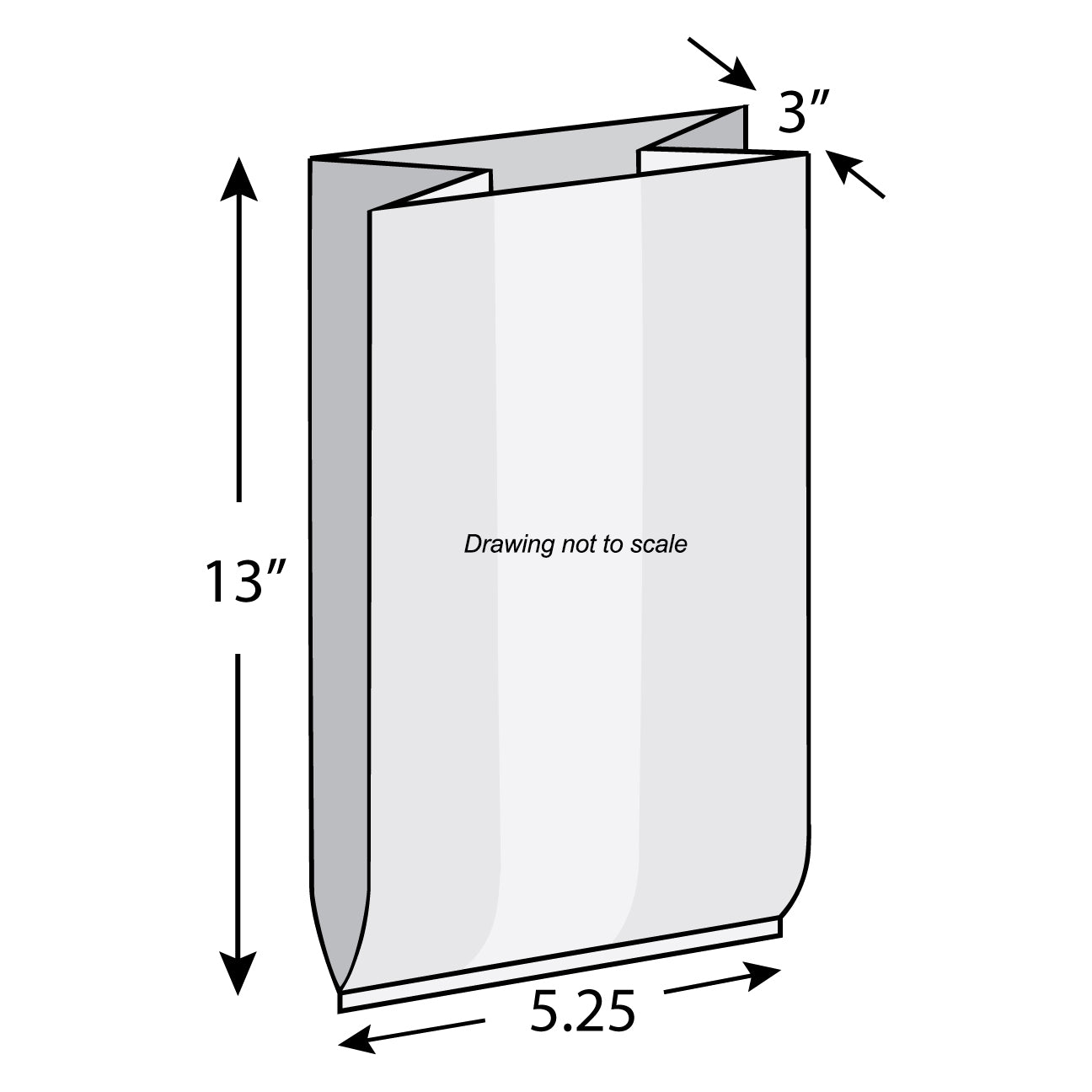 5.25" x 3" x 13" 1.5 mil Polypropylene Side Gusset Bags