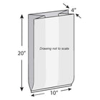 10" x 4" x 20" 0.8 mil Polypropylene Co-Extruded Side Gusset Bags