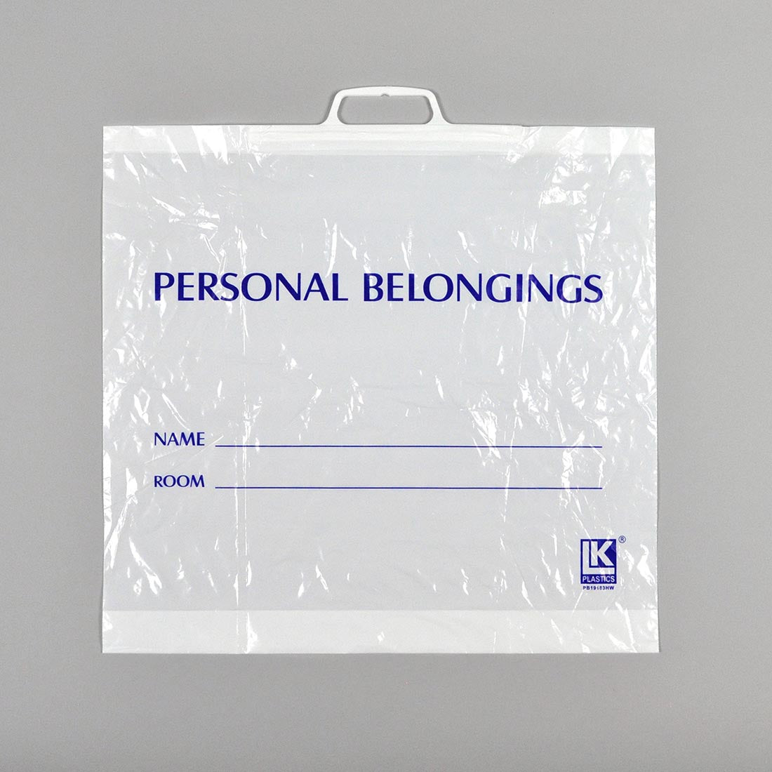 19" x 18" + 3"BG 1.2 mil White Opaque Personal Belongings Bag w/ Snap Handle
