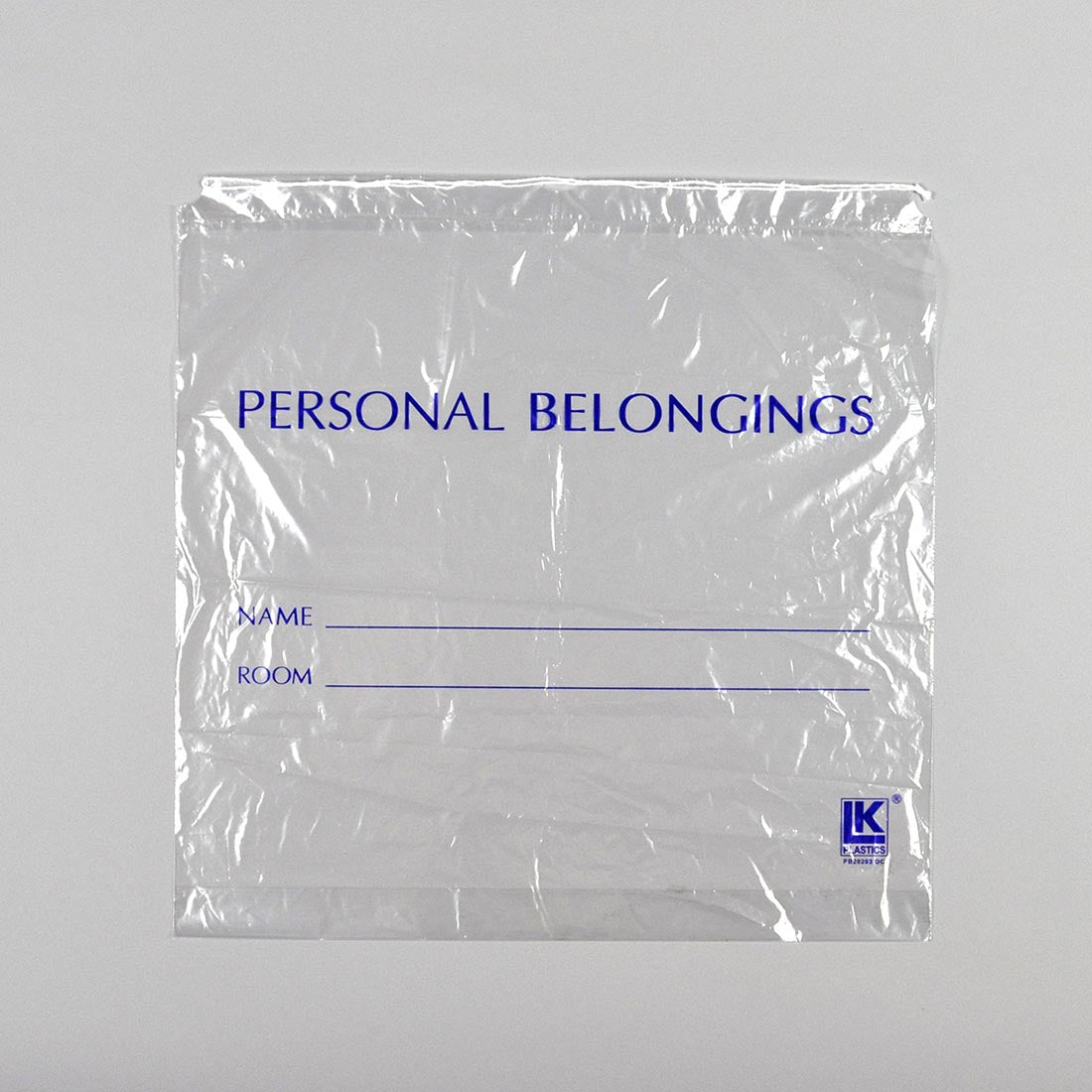 20" x 20" + 3"BG 1.2 mil Clear Personal Belongings Bag w/ Cordstring Closure