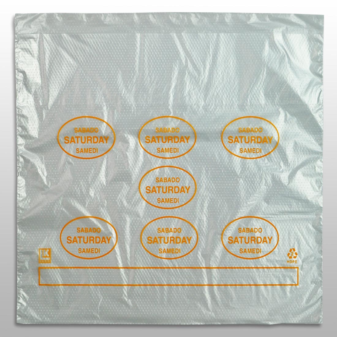 10" x 8.5" + 2"LP + 2"FB 0.5 mil Portion Control Saddle Pack w/ Saturday (print in orange)
