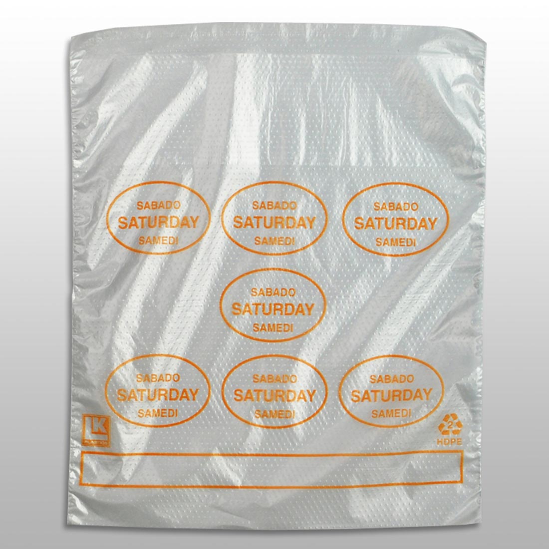 6.5" x 7" + 1.75"LP + 1.75"FB 0.5 mil Portion Control Saddle Pack w/ Saturday (print in orange)
