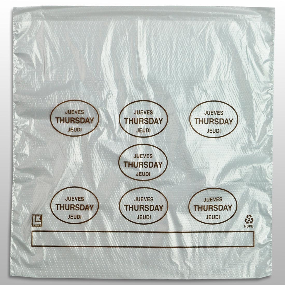 10" x 8.5" + 2"LP + 2"FB 0.5 mil Portion Control Saddle Pack w/ Thursday (print in brown)