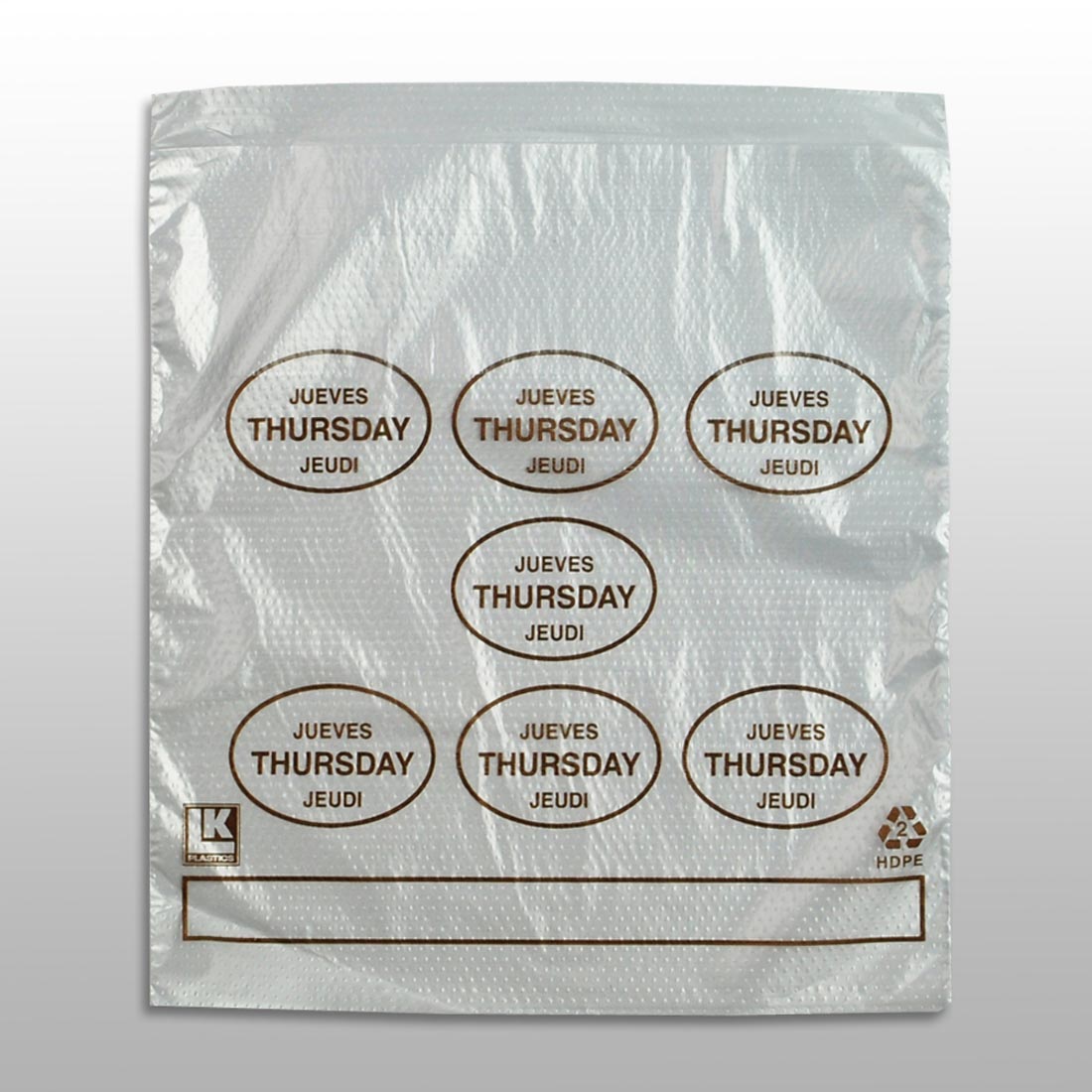 6.5" x 7" + 1.75"LP + 1.75"FB 0.5 mil Portion Control Saddle Pack w/ Thursday (print in brown)