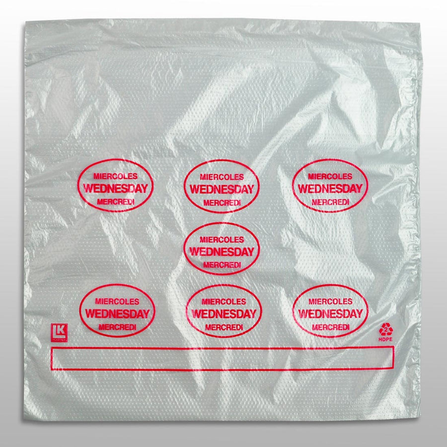 10" x 8.5" + 2"LP + 2"FB 0.5 mil Portion Control Saddle Pack w/ Wednesday (print in red)