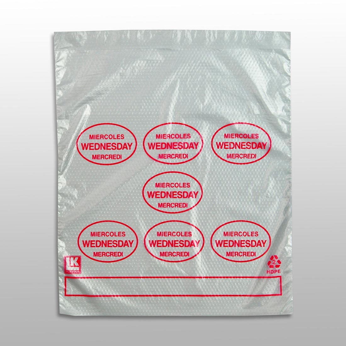 6.5" x 7" + 1.75"LP + 1.75"FB 0.5 mil Portion Control Saddle Pack w/ Wednesday (print in red)