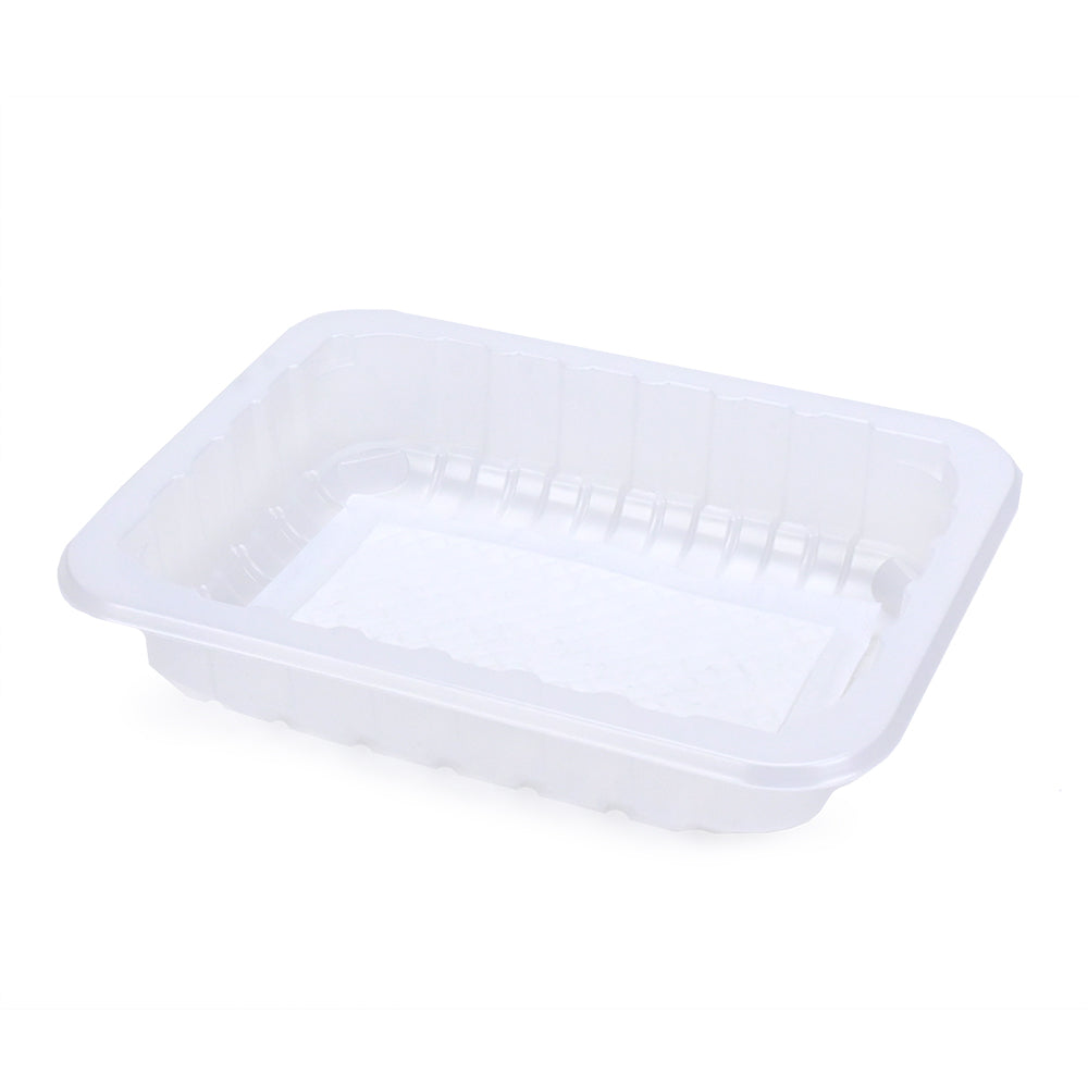 8.8" x 6.75" x 1.75" SimplyFresh Natural Color PP #3 Tray with Soaker Pad