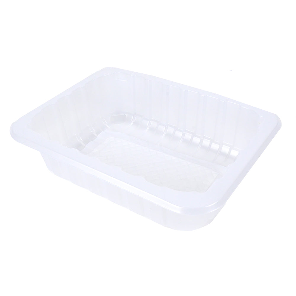 8.8" x 6.75" x 2.3" SimplyFresh Natural Color PP #3 Tray with Soaker Pad