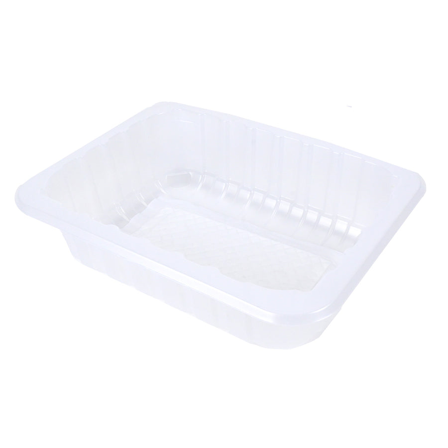 8.8" x 6.75" x 2.3" SimplyFresh Natural Color PP #3 Tray with Soaker Pad