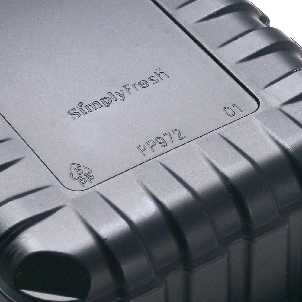 8.8" x 6.75" x 2" SimplyFresh™ Black PP #3 Tray with Soaker Pad