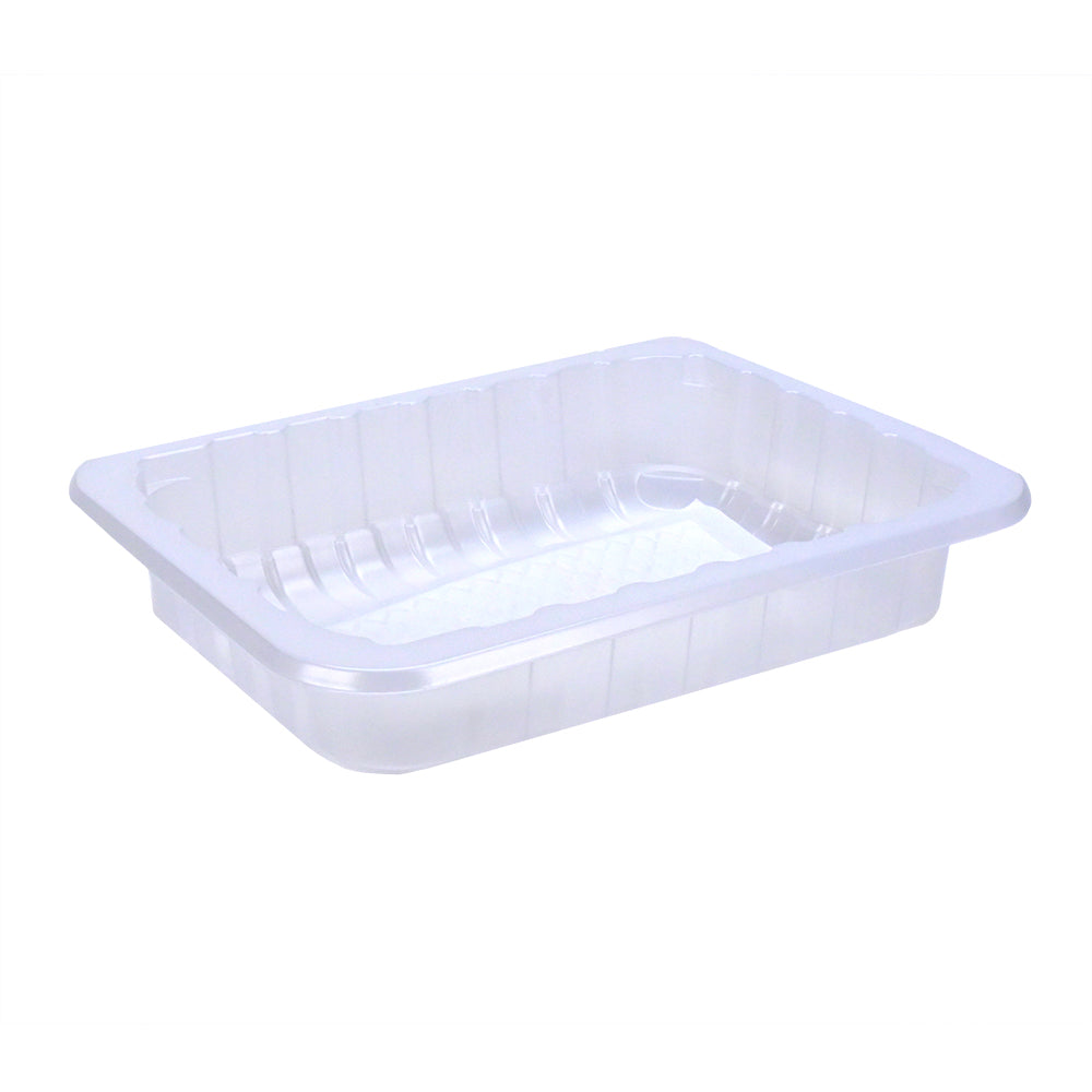 8.8" x 6.75" x 2" SimplyFresh Natural Color PP #3 Tray with Soaker Pad