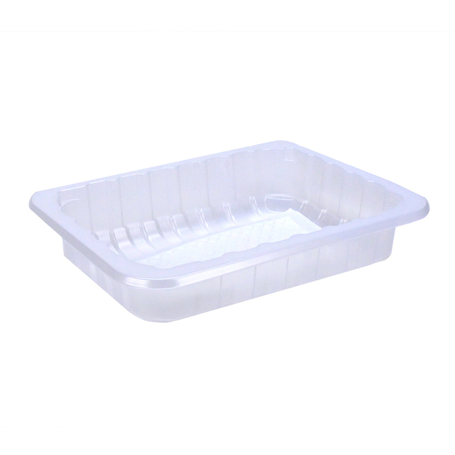 8.8" x 6.75" x 2" SimplyFresh Natural Color PP #3 Tray with Soaker Pad