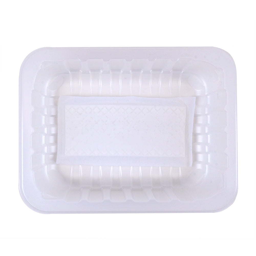 8.8" x 6.75" x 2" SimplyFresh Natural Color PP #3 Tray with Soaker Pad