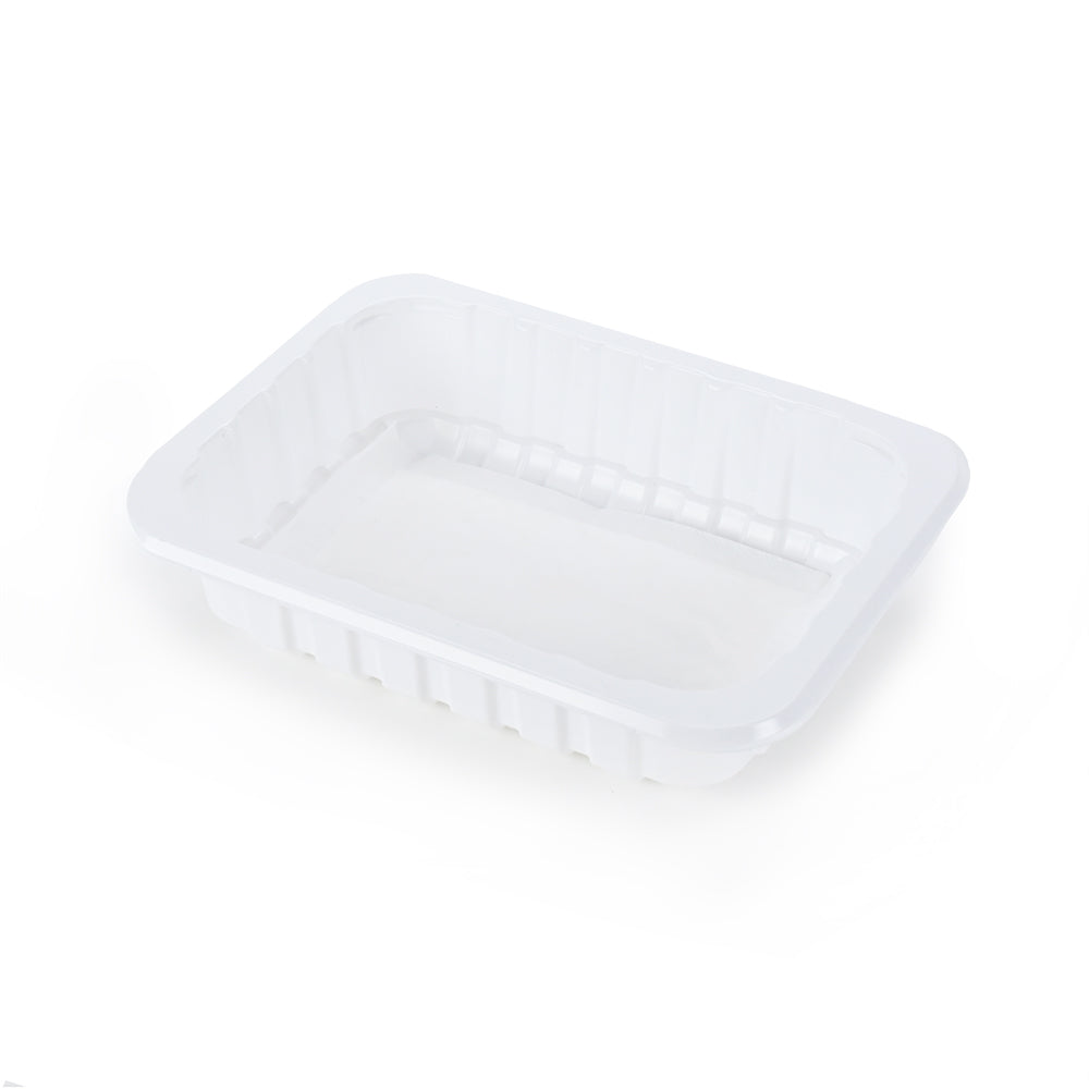 8.8" x 6.75" x 2" SimplyFresh™ White PP #3 Tray with Soaker Pad