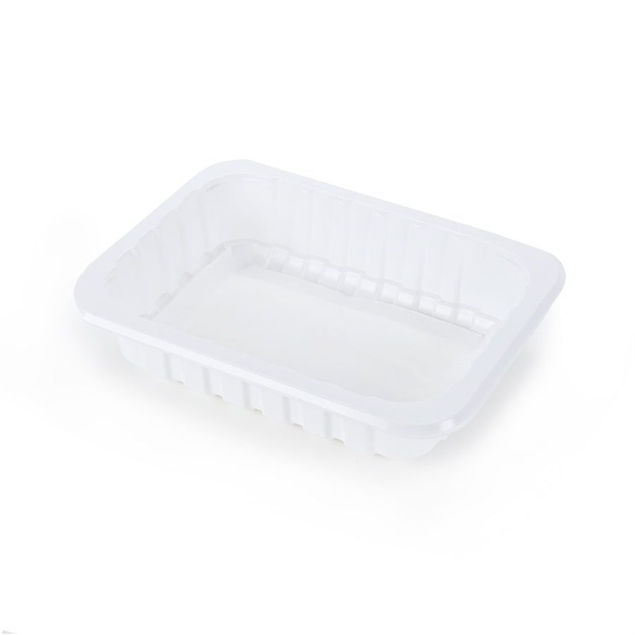 8.8" x 6.75" x 2" SimplyFresh™ White PP #3 Tray with Soaker Pad