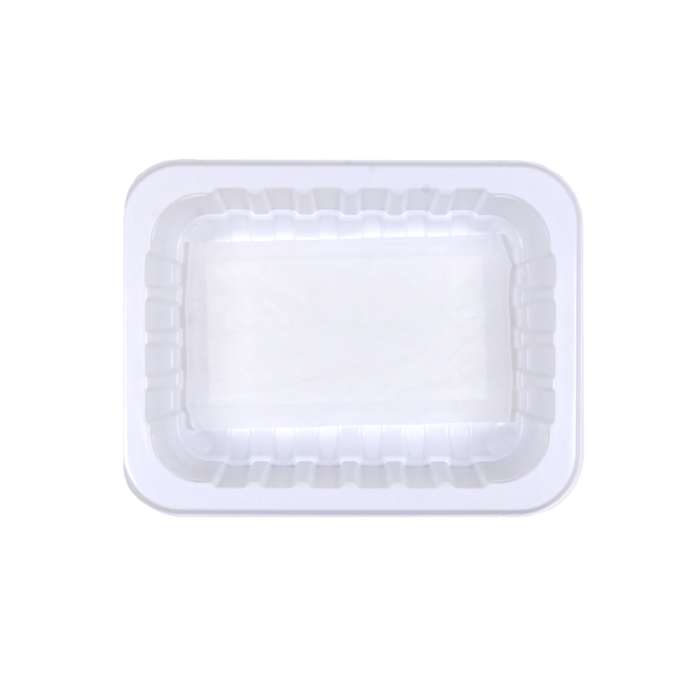 8.8" x 6.75" x 2" SimplyFresh™ White PP #3 Tray with Soaker Pad