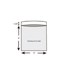 5" x 5" + 1.5"LP 1.25 mil Polypropylene Co-Extruded Lip and Tape Resealable Bag