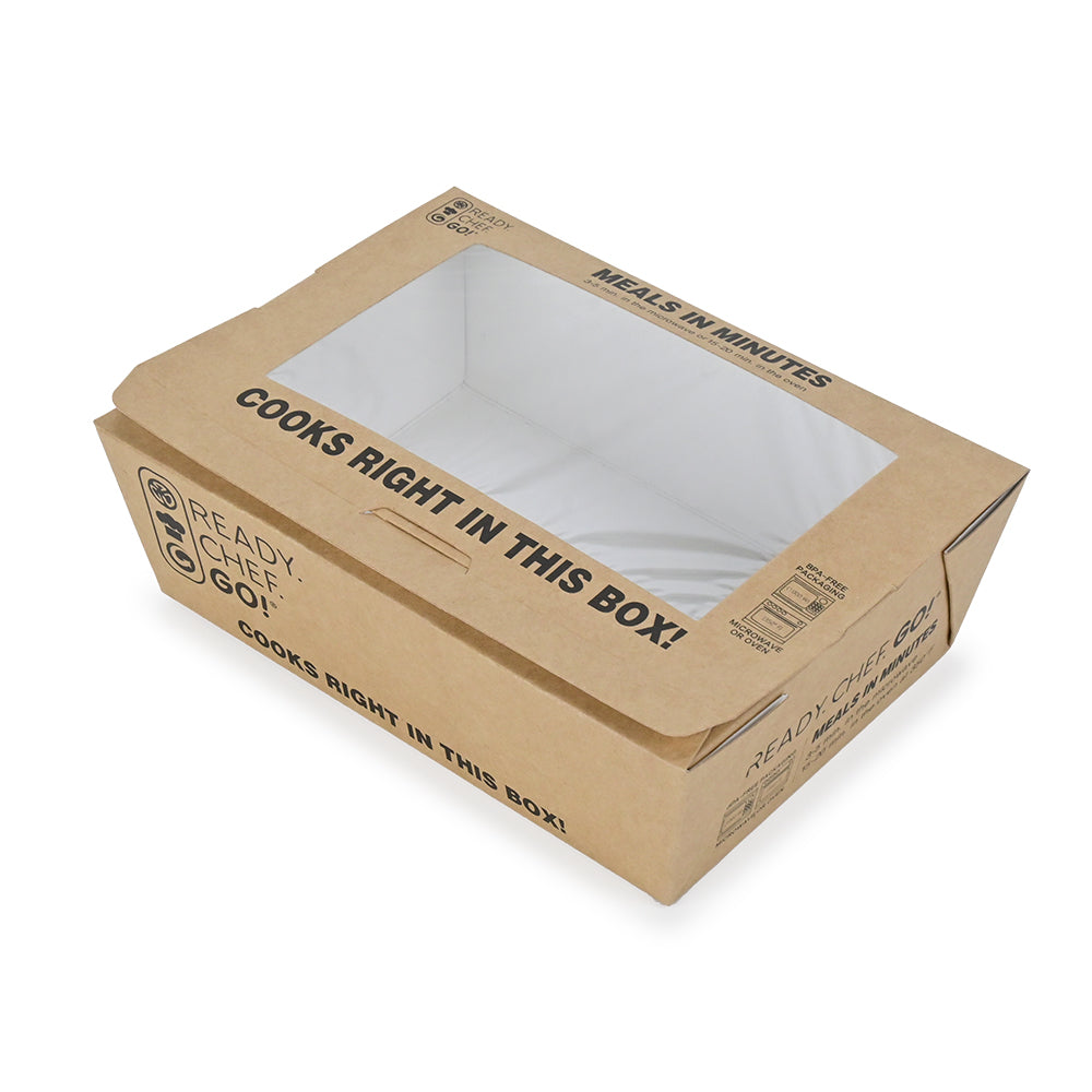 7.5" x 5.5" x 2.375" Ready. Chef. Go!® Kraft Dual Ovenable Box