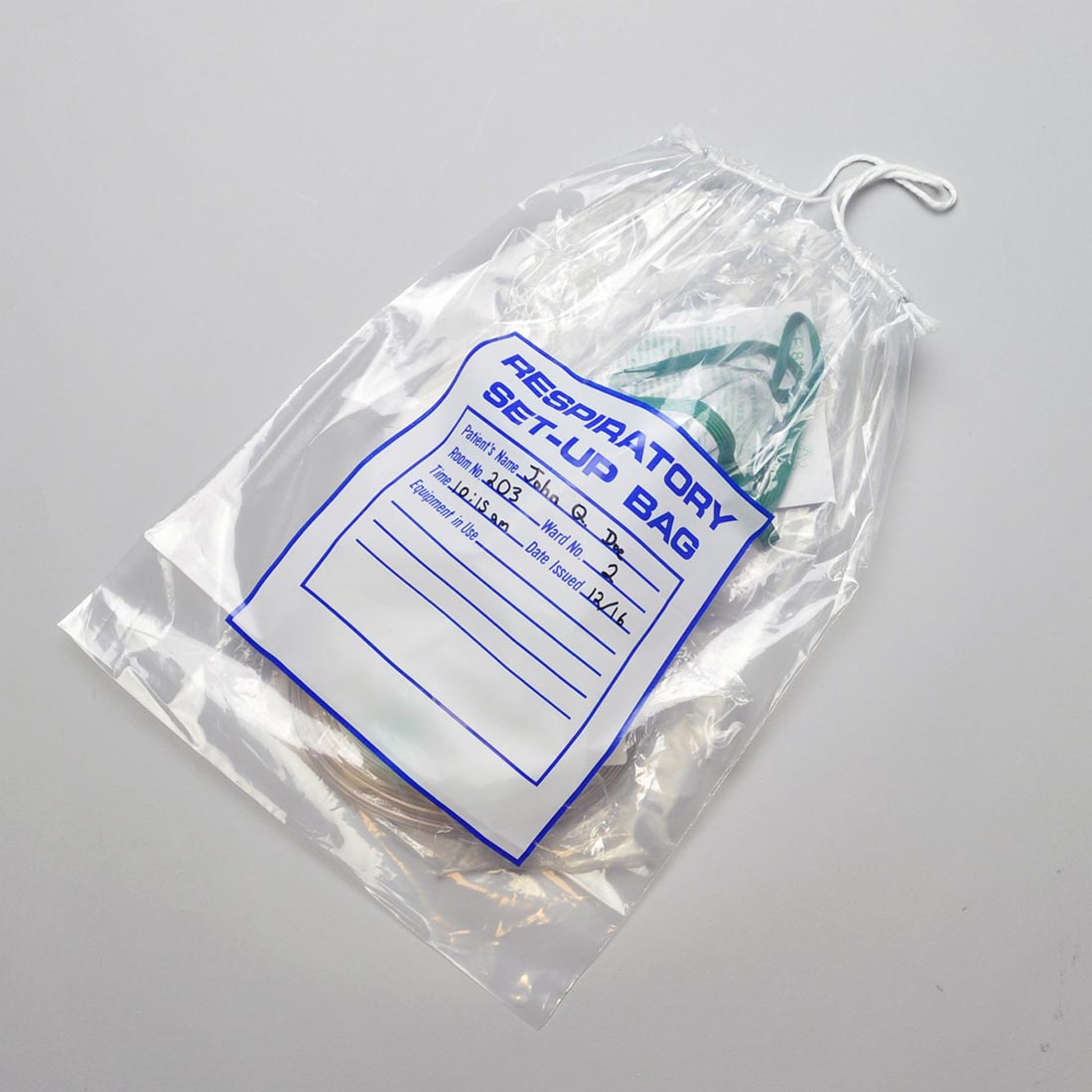 12" x 16" 2 mil Respiratory Setup Bag -- Drawstring
