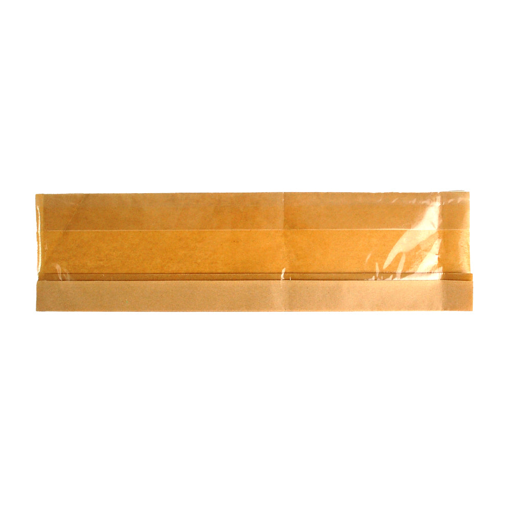 3.25" x 2" x 15" 80 GSM Kraft w/OPP #ReadyFresh® Kraft Paper Sandwich Bags with Window