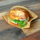 4.5" x 2.5" x 8.5" 80 GSM Kraft w/OPP #ReadyFresh® Kraft Paper Sandwich Bags with Window