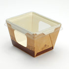 4.25" x 3.5" #ReadyFresh® Kraft Container Clear Lid (Small)