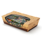 7" x 7.9" X 2" #ReadyFresh® Kraft Tuck-Top Container w/ Side Window