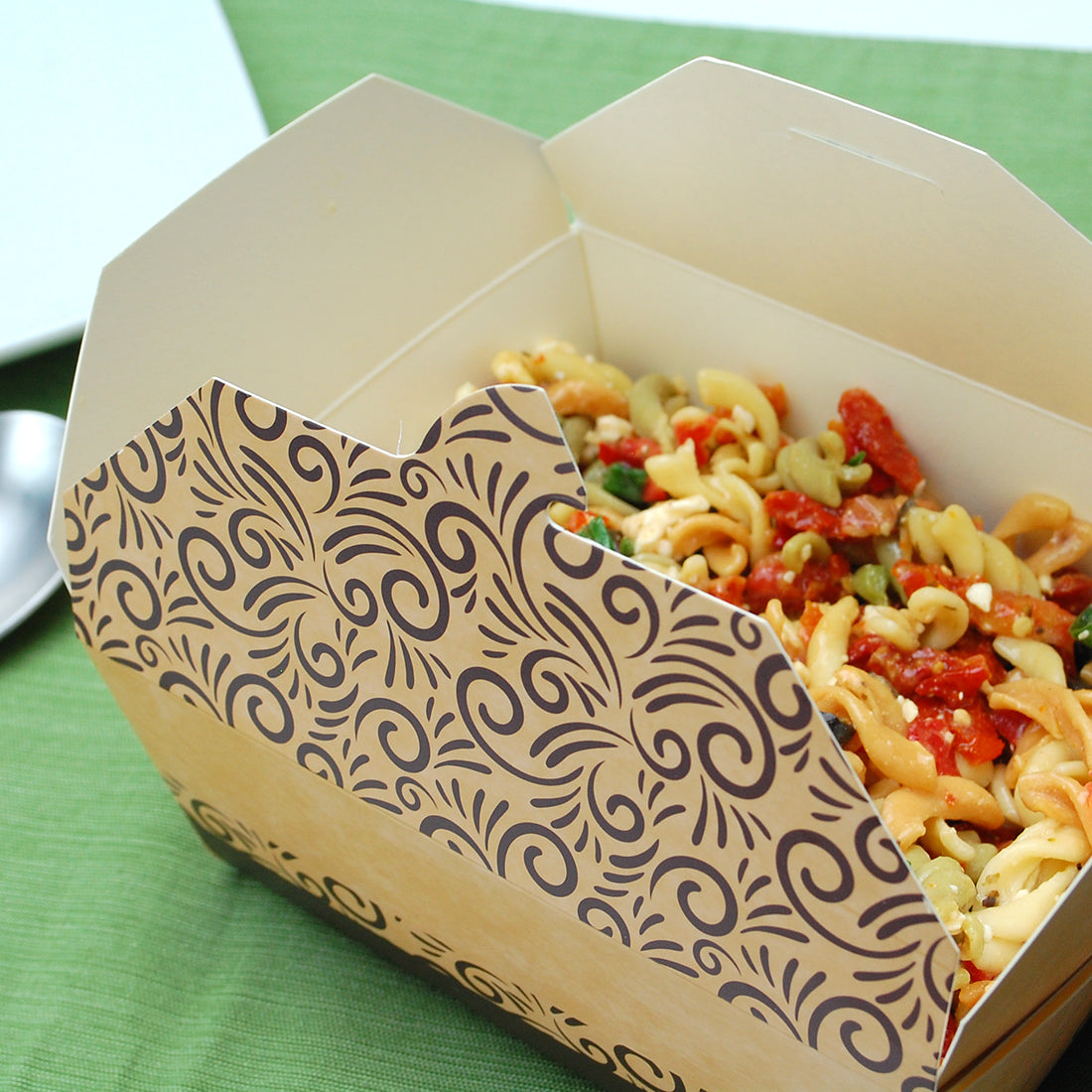 5.3" x 6.7" X 2.5" #ReadyFresh® Compostable  Multifood Box
