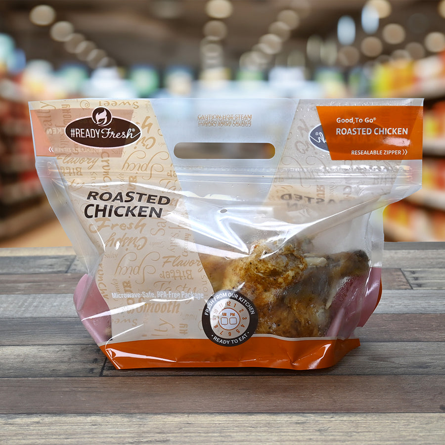 12.75" x 8" + 5.5"BG 2.6 mil #ReadyFresh® Medium Rotisserie Chicken Pouches