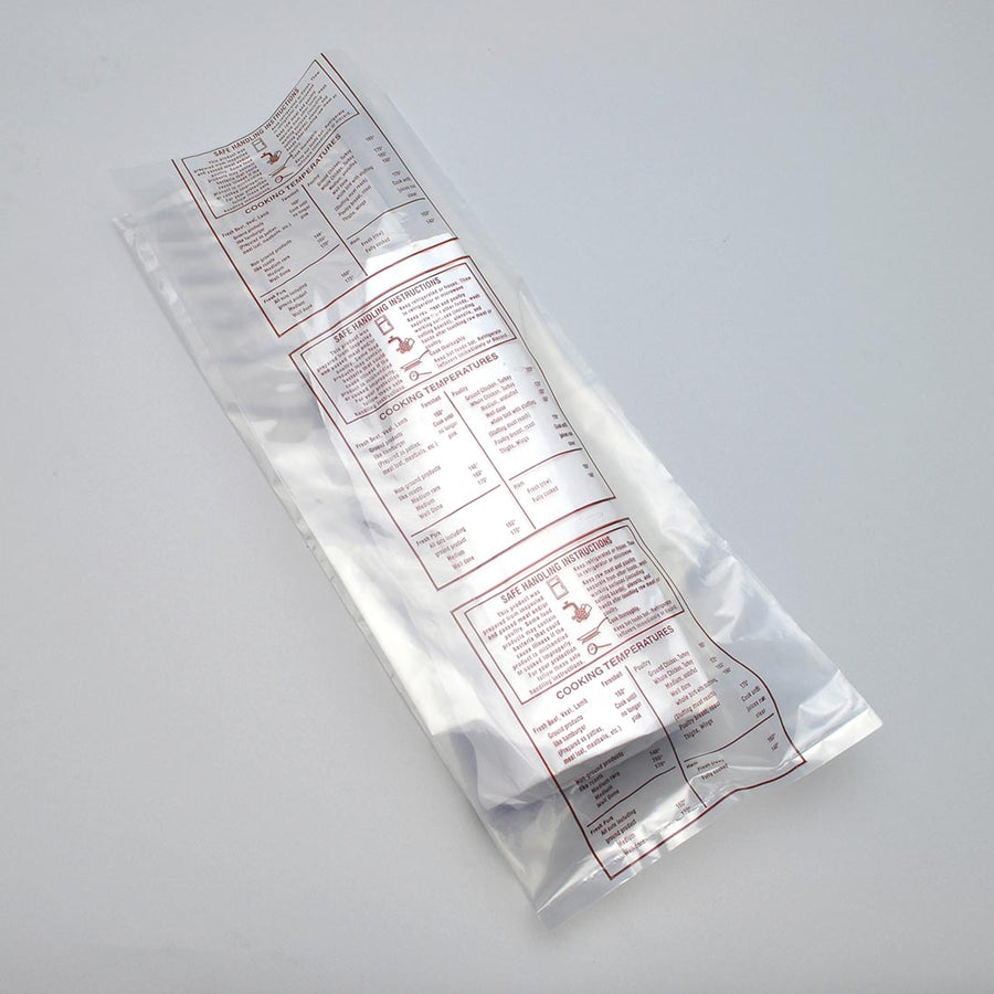 6" x 3" x 15" 1.5 mil Printed "Safe Handling" Meat Bag