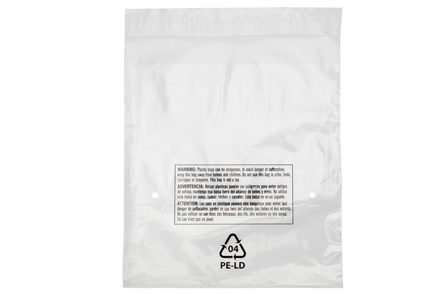 9" x 12" 1.5 Mil Resealable Suffocation Warning Bags - Vented