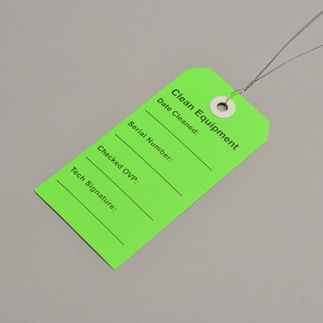 2.3125" x 4.75" Clean Equipment Tags (Green)