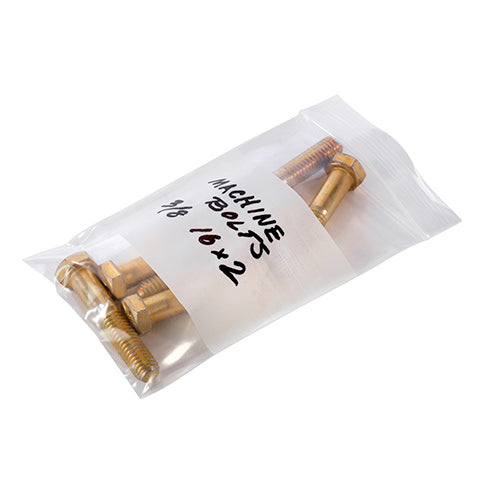 12" x 12" 4 Mil White Block Reclosable Poly Bags