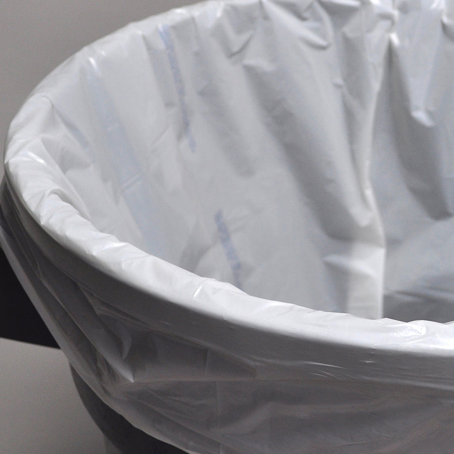 36" x 58" 25 micron LDPE 55 gal. Trash Can Liners -- White