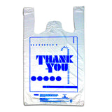 10" x 6" x 20" 0.48 mil "Thank You" Printed T-Shirt Bag (white)