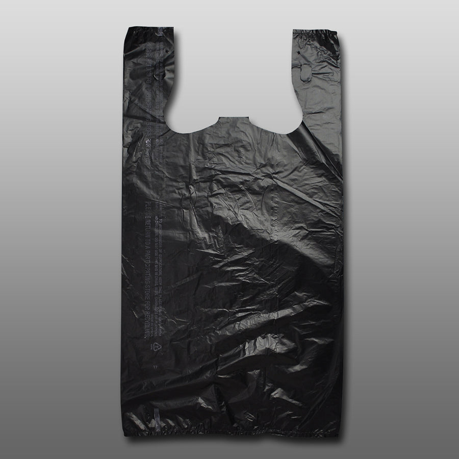 11.5" x 6.5 x 21.5" 0.55 mil Economy Snap-Eze® T-shirt Bag Plain (black)